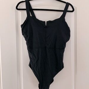Altheta 40D One Piece Black Bathing Suit